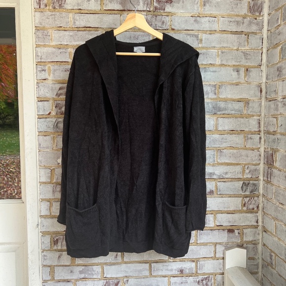 Caslon Off-Duty Plush Yarn Hoodie Sz S in Black - Picture 7 of 11